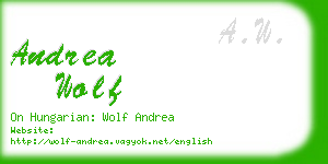 andrea wolf business card